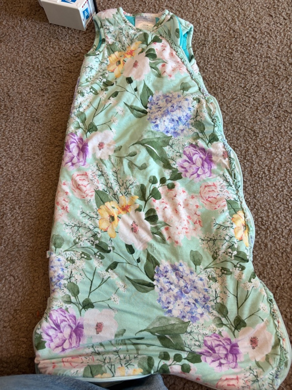 CB1 Posh Peanut Floral 2.5 tog Bamboo Sleepsack, BROKEN ZIPPER